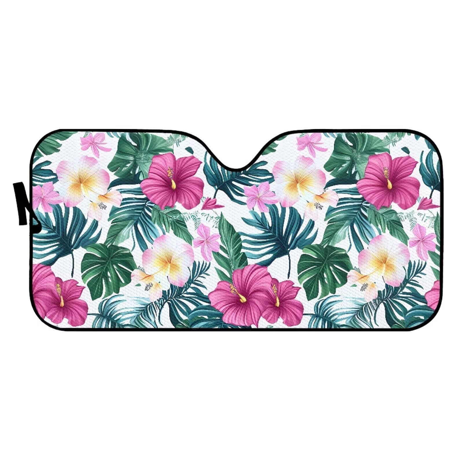 ZFRXIGN Tropical Floral Windshield Sun Shade for Car Front Window Sunshades Hawaiian Style Automotive Interior Women Men Universal Trendy Decor, Sedan SUV Trucks Van