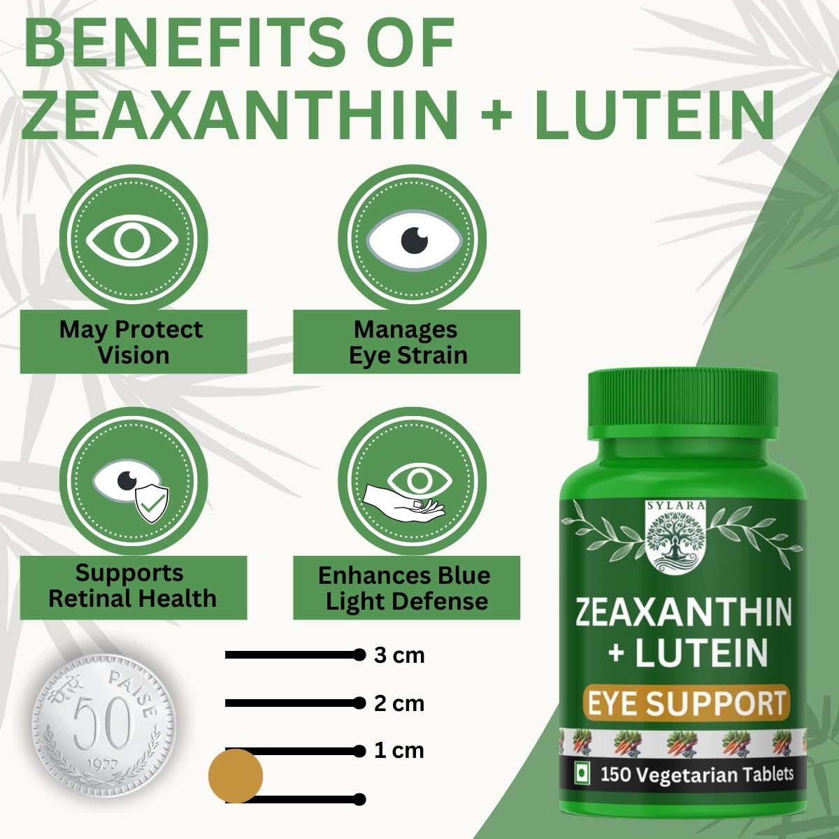 SYLARA Eye Support β Lutein and Zeaxanthin (100 mg) - 150 Tablets/Capsules Supplement with Astaxanthin, Vitamin A, Vitamin C, Vitamin E, Bilberry, Beetroot and Carrot Extracts 4