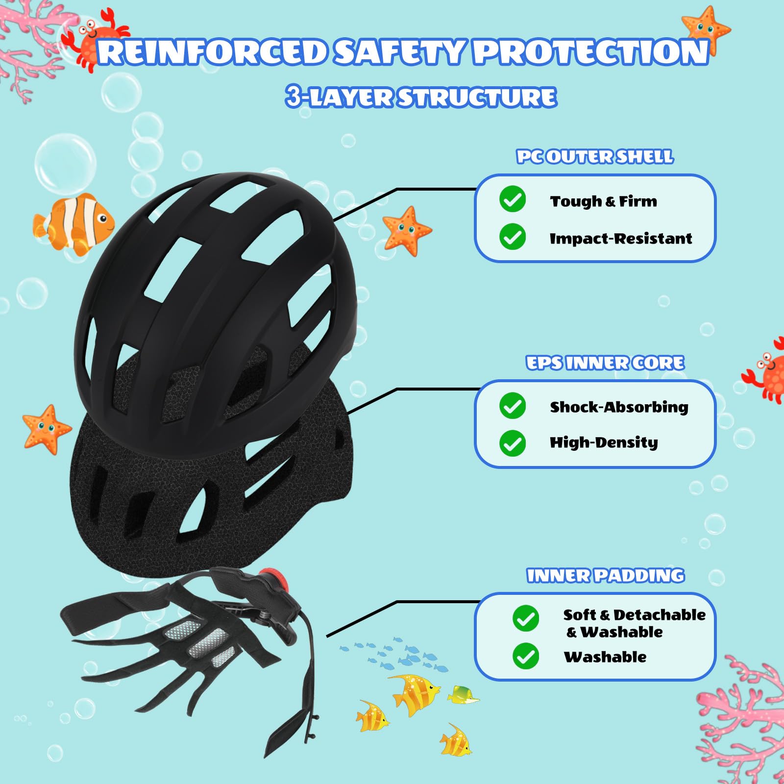 LIRENGUI Kinderfahrradhelm mit licht für Jungen Mädchen Jugendliche, Wiederaufladbares Sicherheits Rücklicht, Verstellbarer Leichtem Fahrradhelme für Multi-Sportarten - 5