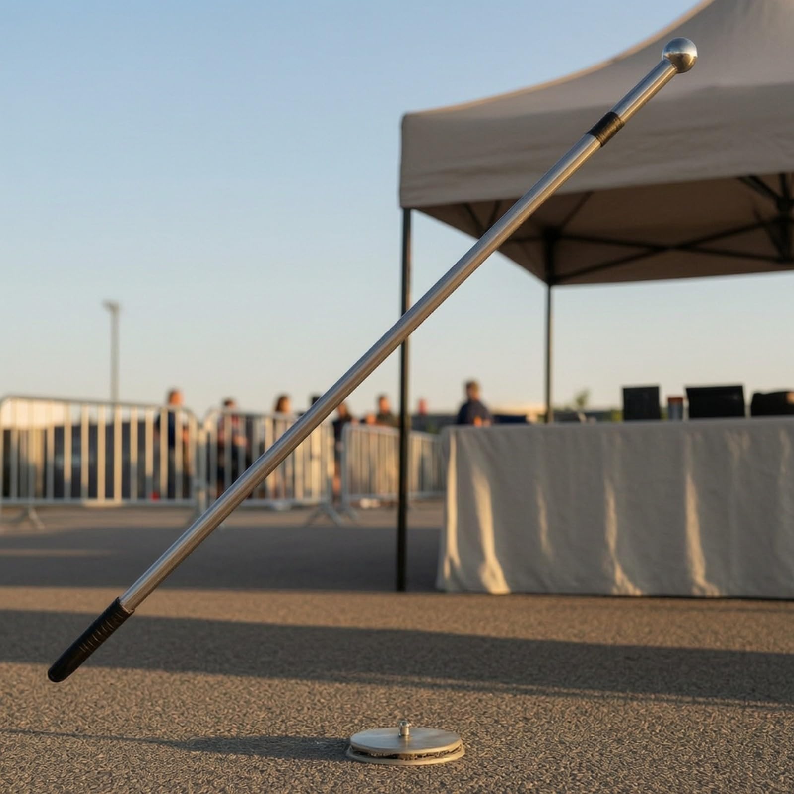 rockible Asta Portabandiera con Base Rotonda Resistente Asta Portabandiera Telescopica Durevole per
