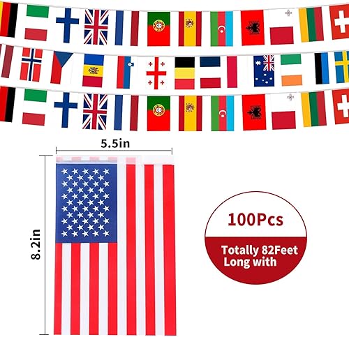 Miniatura 2 de Banderas del mundo banderas internacionales banderines de 100 países banderines nacionales para aula jardín olímpicos festival gran apertura bar