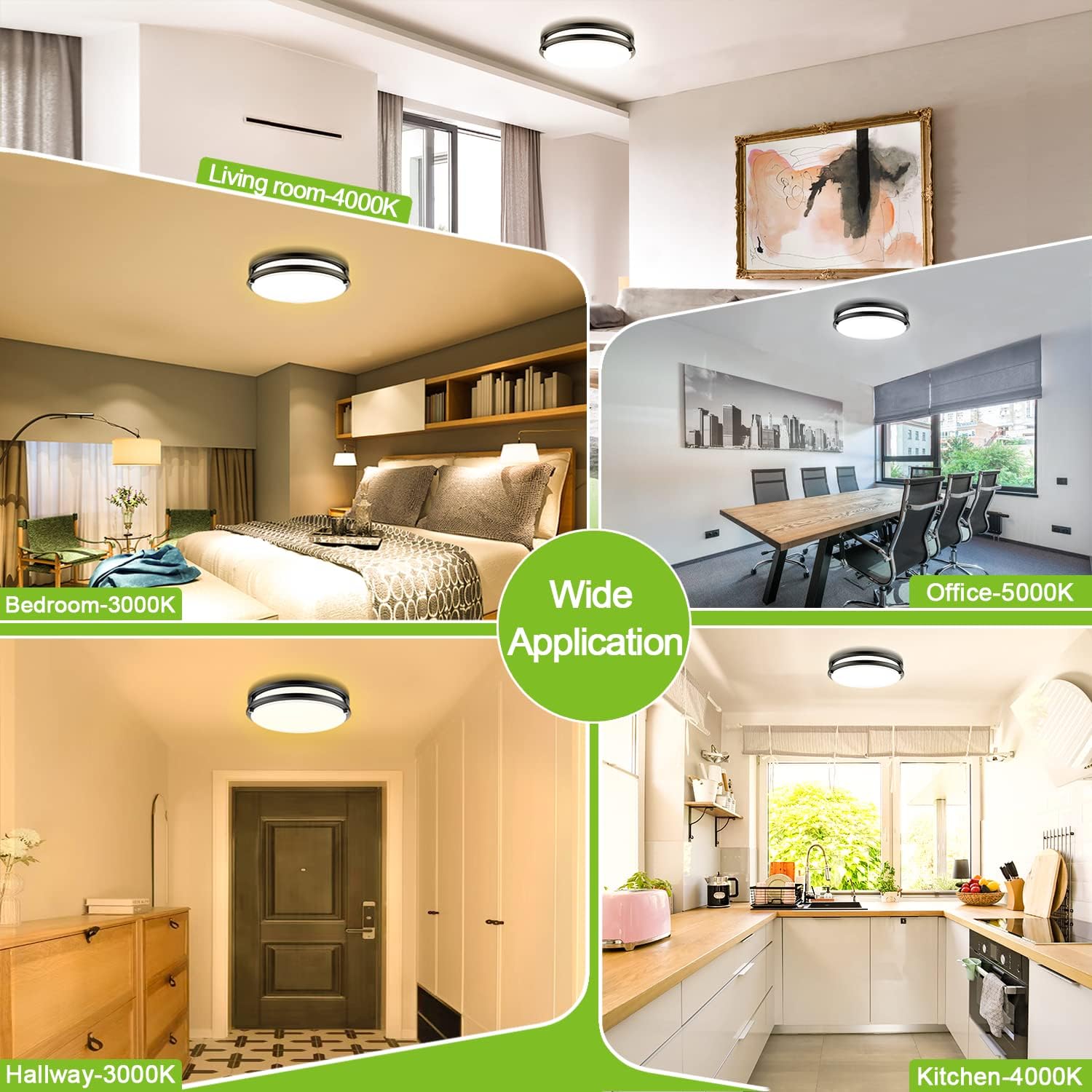 13 Inch LED Ceiling Light Fixture: 40W Flush Mount Ceiling Light 4000 Lumens Dimmable, 3000K/4000K/5000K Modern Ceiling Lamp for Bedroom Kitchen Bathroom Hallway Closet Laundry