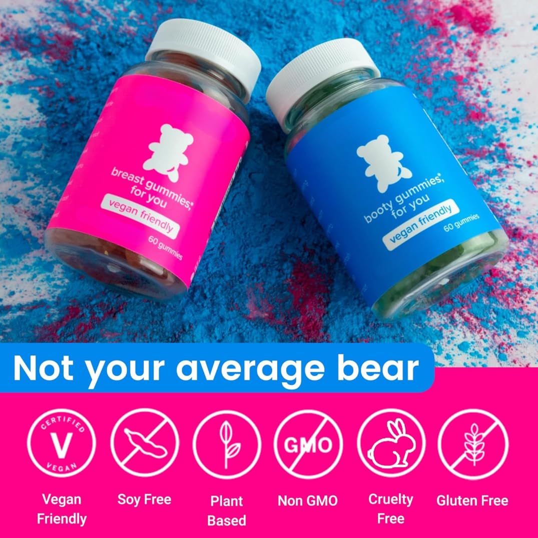 Gomitas para glúteos para mujeres - Multivitaminas con plantas naturales - Sin OGM