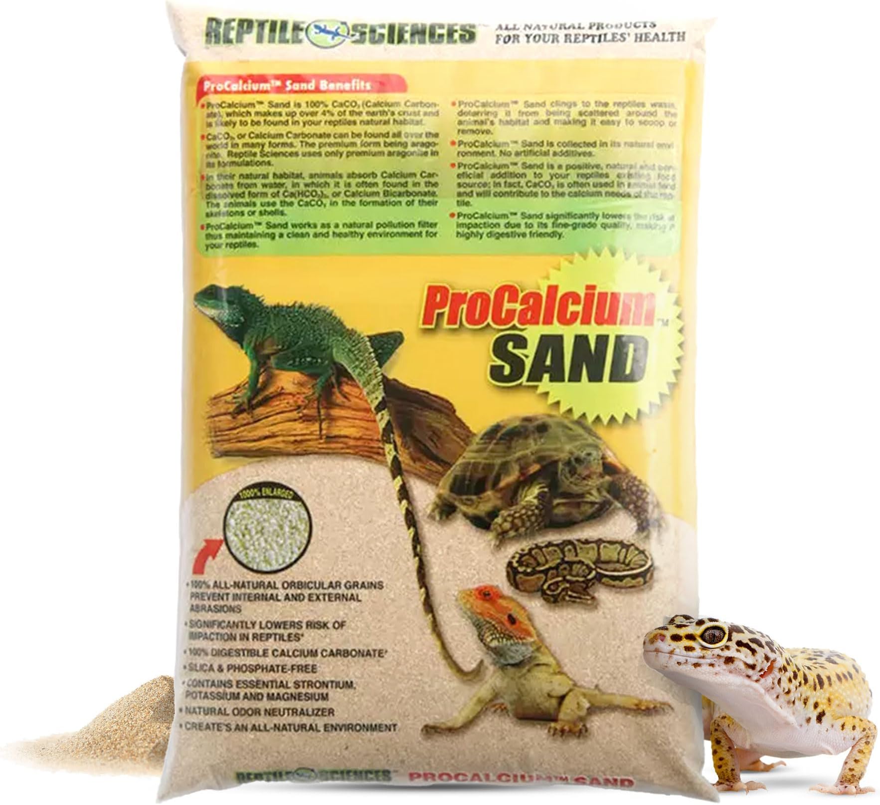 Natural Sedona Pro-Calcium Terrarium Sand - 10 lbs - Natural Substrate for Reptile Habitats, Supports Digging & Terrarium Aesthetics