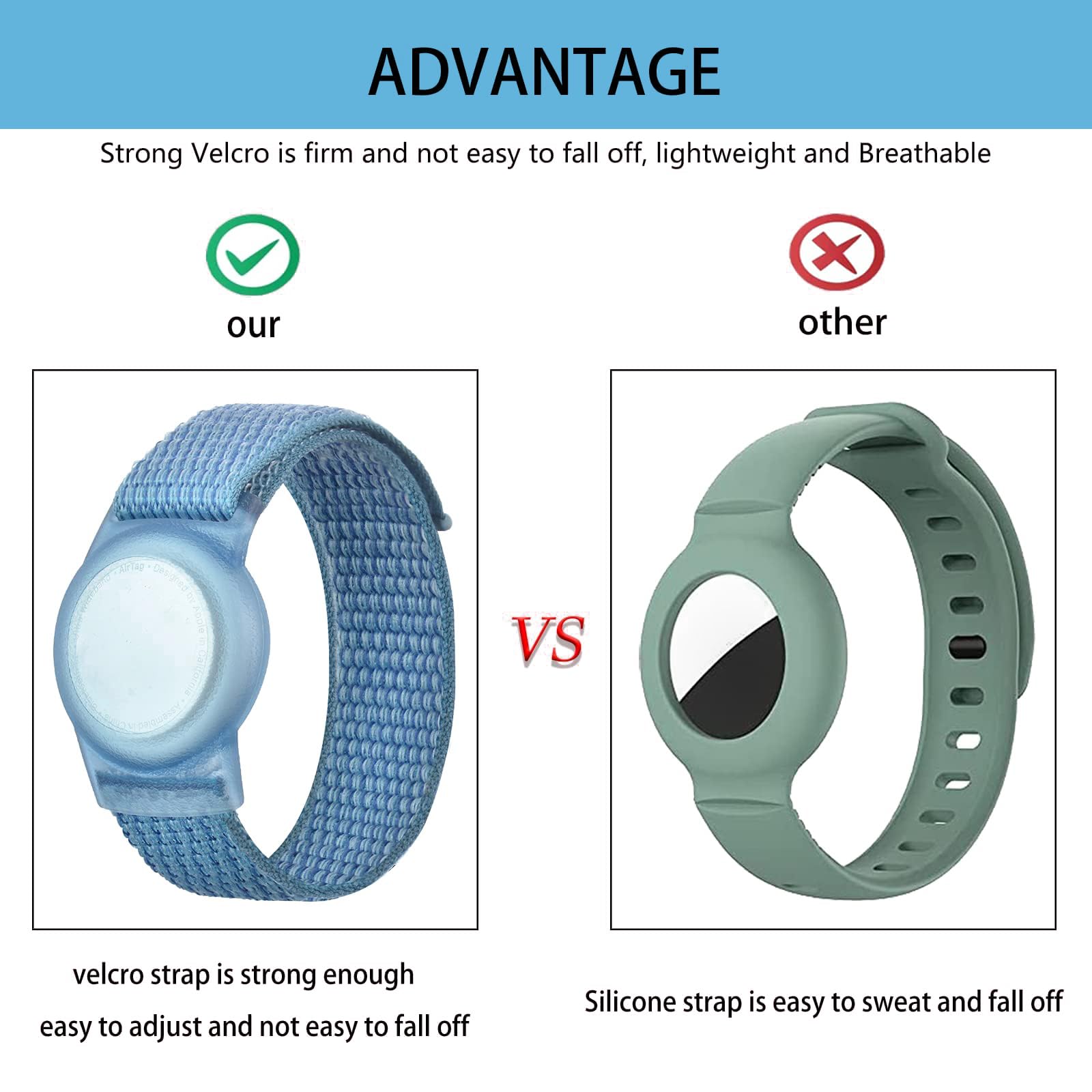 Braccialetti Impermeabili Per AirTag Bambini - Cinturino Nylon Regolabile Antiperdita - Foto 11