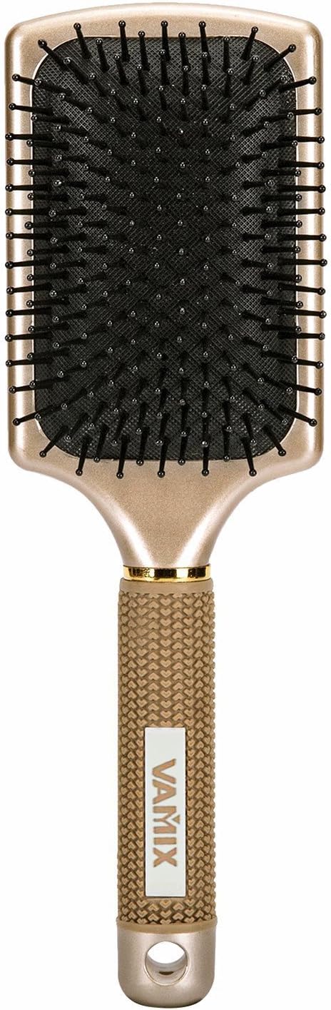 VAMIX Velvet Touch Paddle Hair Brush for Men Women & Kids, Detangling Brush for Straightening & Smoothing Hair(GOLD)