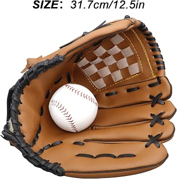 Baseball Gloves Softball Glove,12.5 Player Preferred Wear-Resistant PU Material Softball Fielding Glove,Left Hand Gloves Right Hand Throw for Youth Adult Infielder-Brown Infield