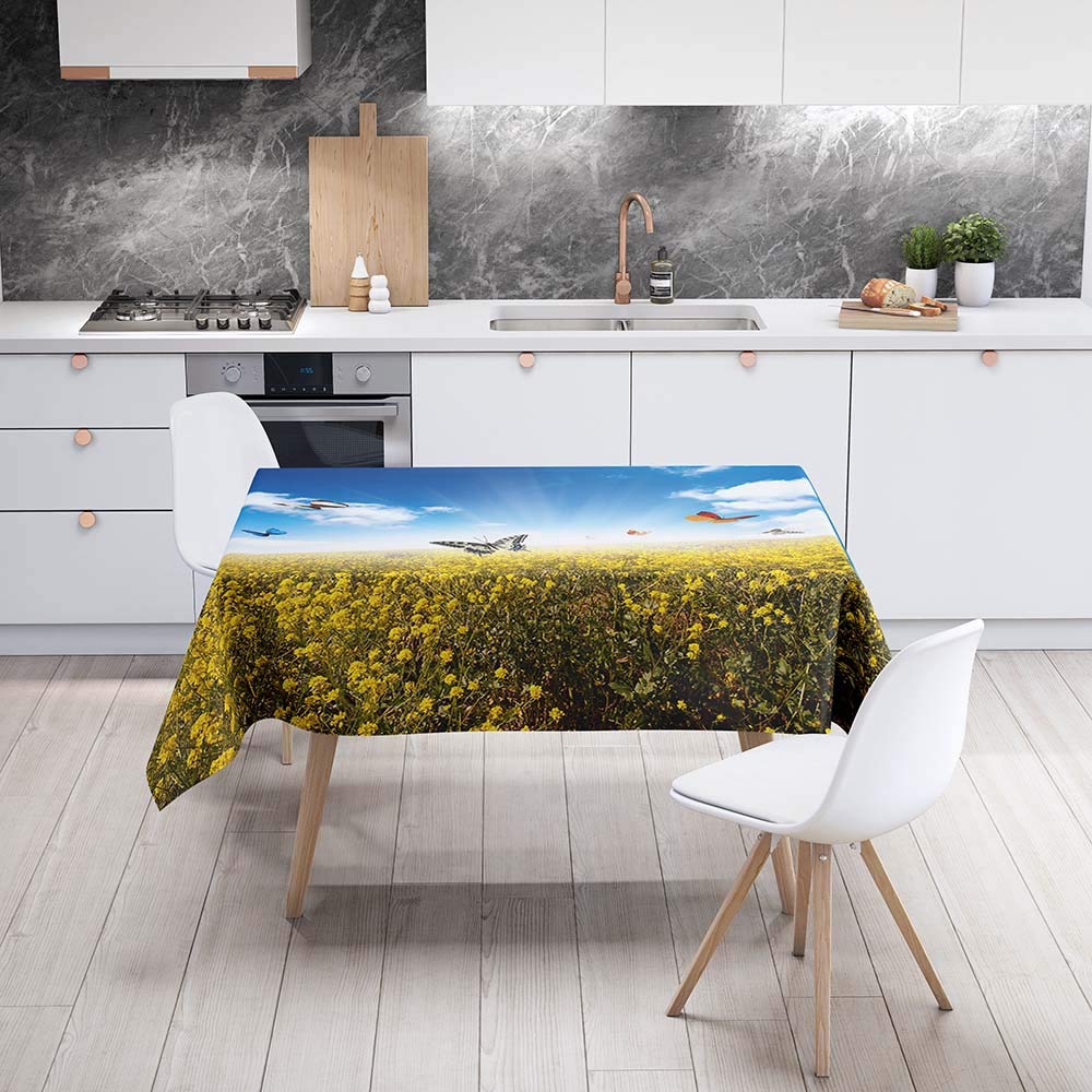 Morbuy-Shop Nappe Rectangulaire 3D Camouflage Imperméable - Nappe De Table Lavable Pour Jardin, Extérieur Et Cuisine (Camouflage Vert, 100x140cm)