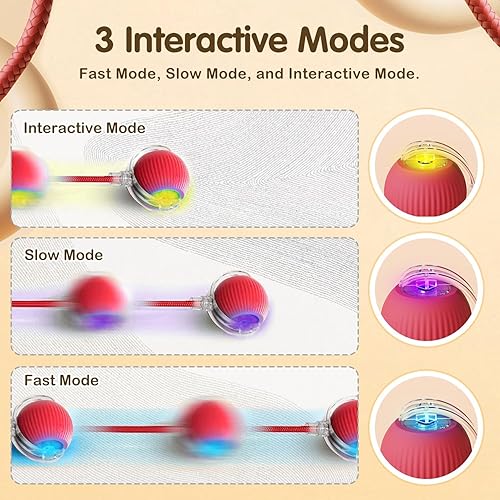 Miniatura 5 de Juguete interactivo para gatos, nuevas bolas de gato con movimiento de agilidad, juguetes automáticos de bola para gatos con ratón de imitación de