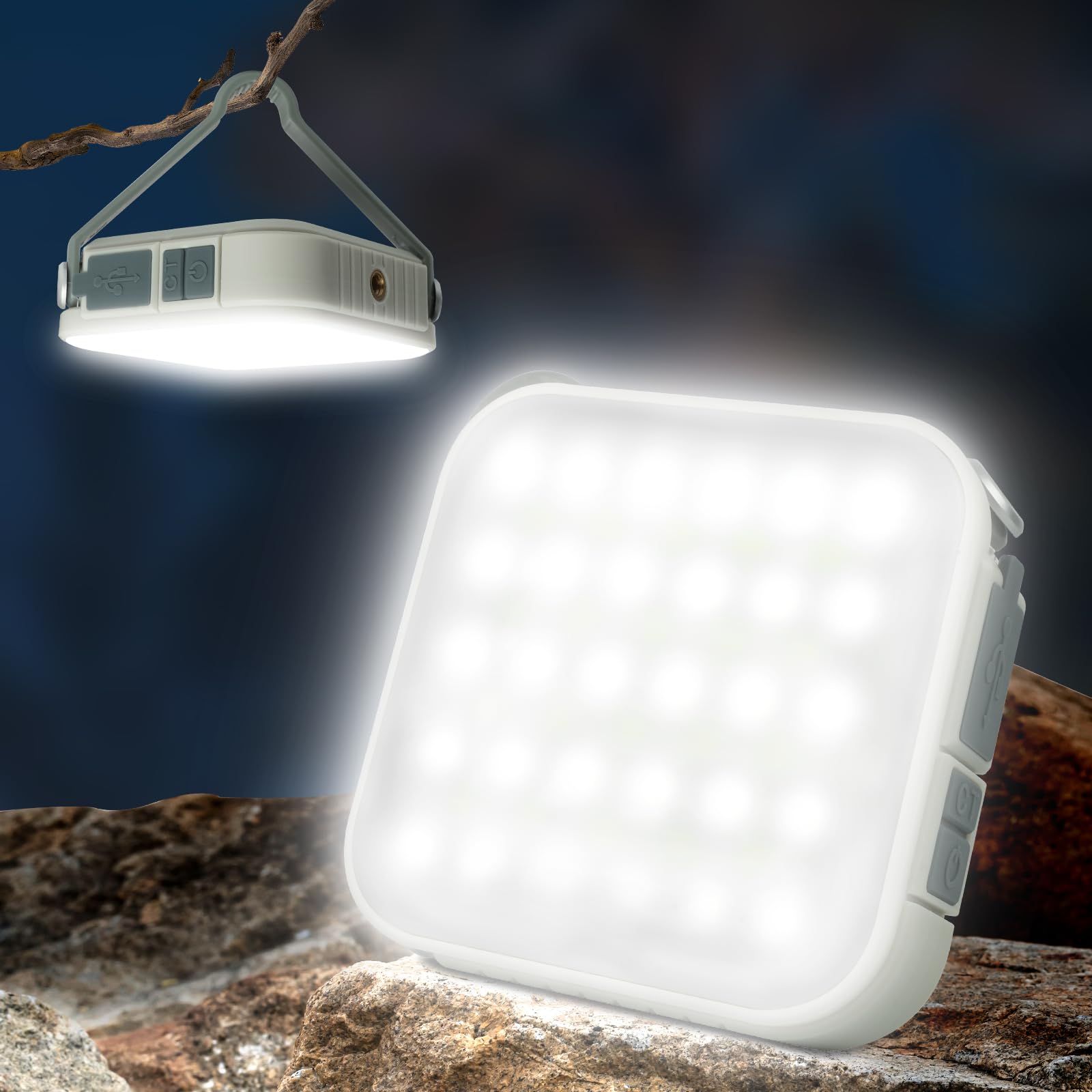 LED Lampada Campeggio 800LM, Luce da Campeggio Ricaricabile, 4800mAh Portatile Power Bank Fino 48 Ore, IPX5 Impermeabile Lampada Campeggio, 4 Modalità di Luce, per Emergenza Escursionismo