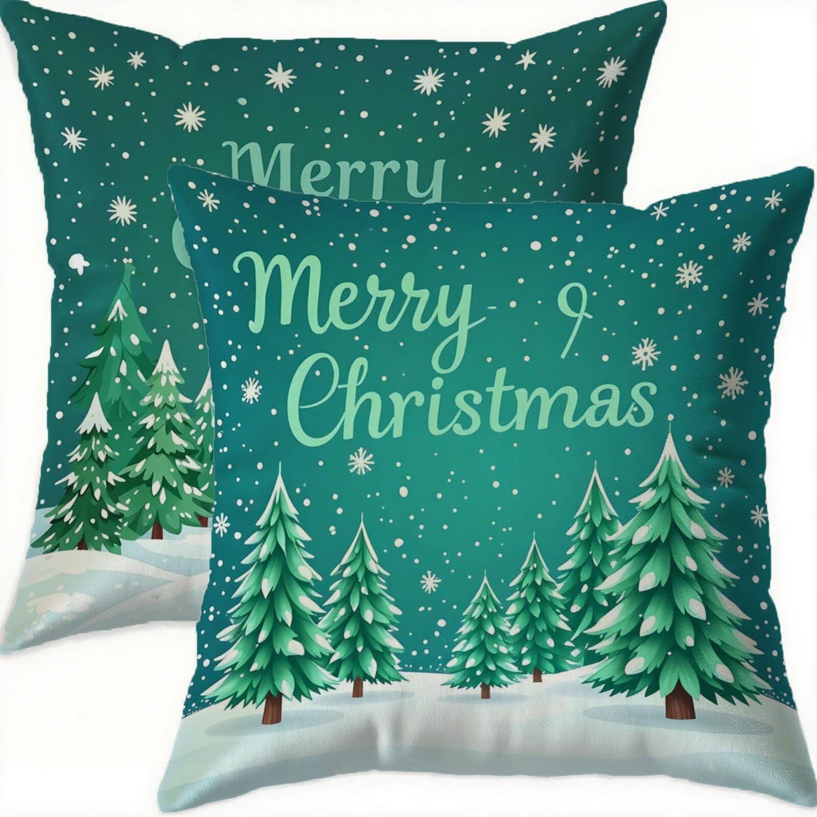 Housse coussin 70x70cm imperméable taie oreiller velours Noël salon