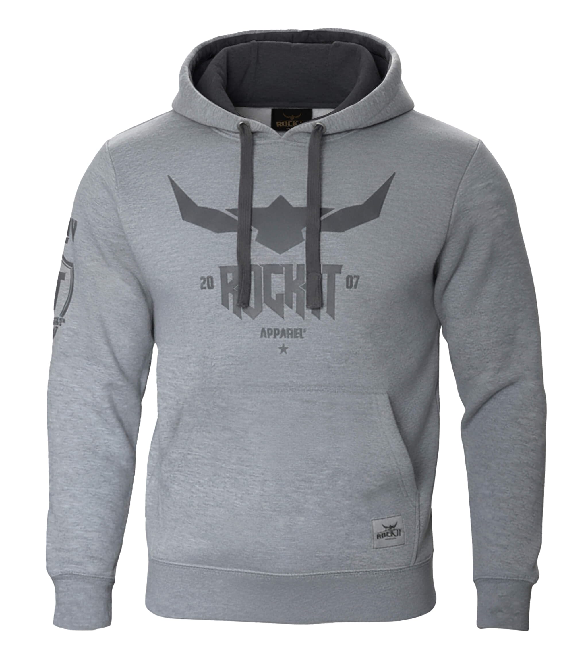 ROCK-IT Apparel Men Hoodie Sweater Hoody urban Streetstyle Pullover [S-5XL] premium quality heavy weight color heather grey 5XL