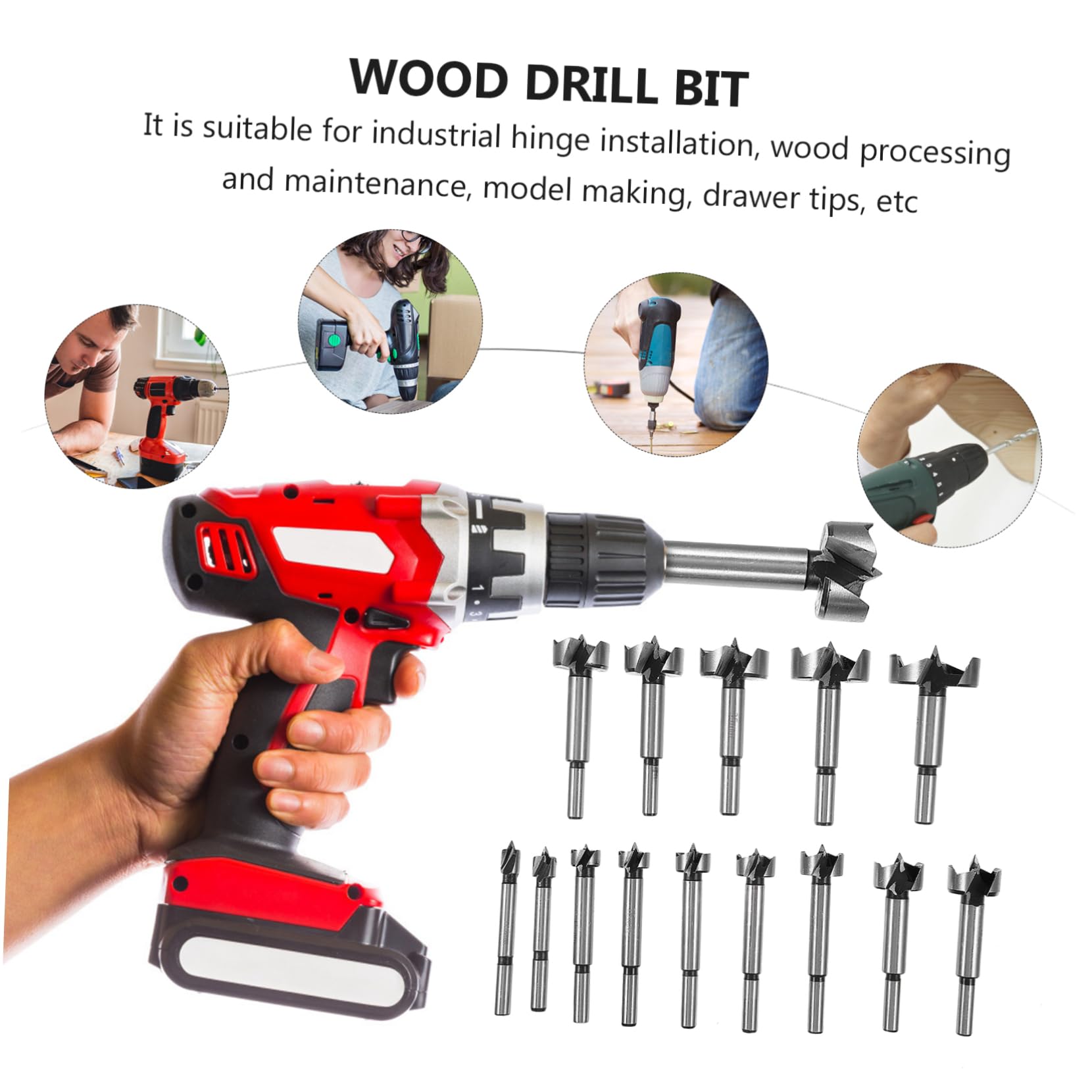 ARTIBETTER 15Pcs Heavy Duty Flat Drill Bit for Woodworking Durable Hole Reamers Professional Woodworker Tool for Precise Cuts