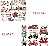 Vista 7 de Calcomanías de Navidad para planchar, parches de Navidad, calcomanías de Papá Noel, muñeco de nieve, ciervo, sombrero de Navidad, campana, pingüino