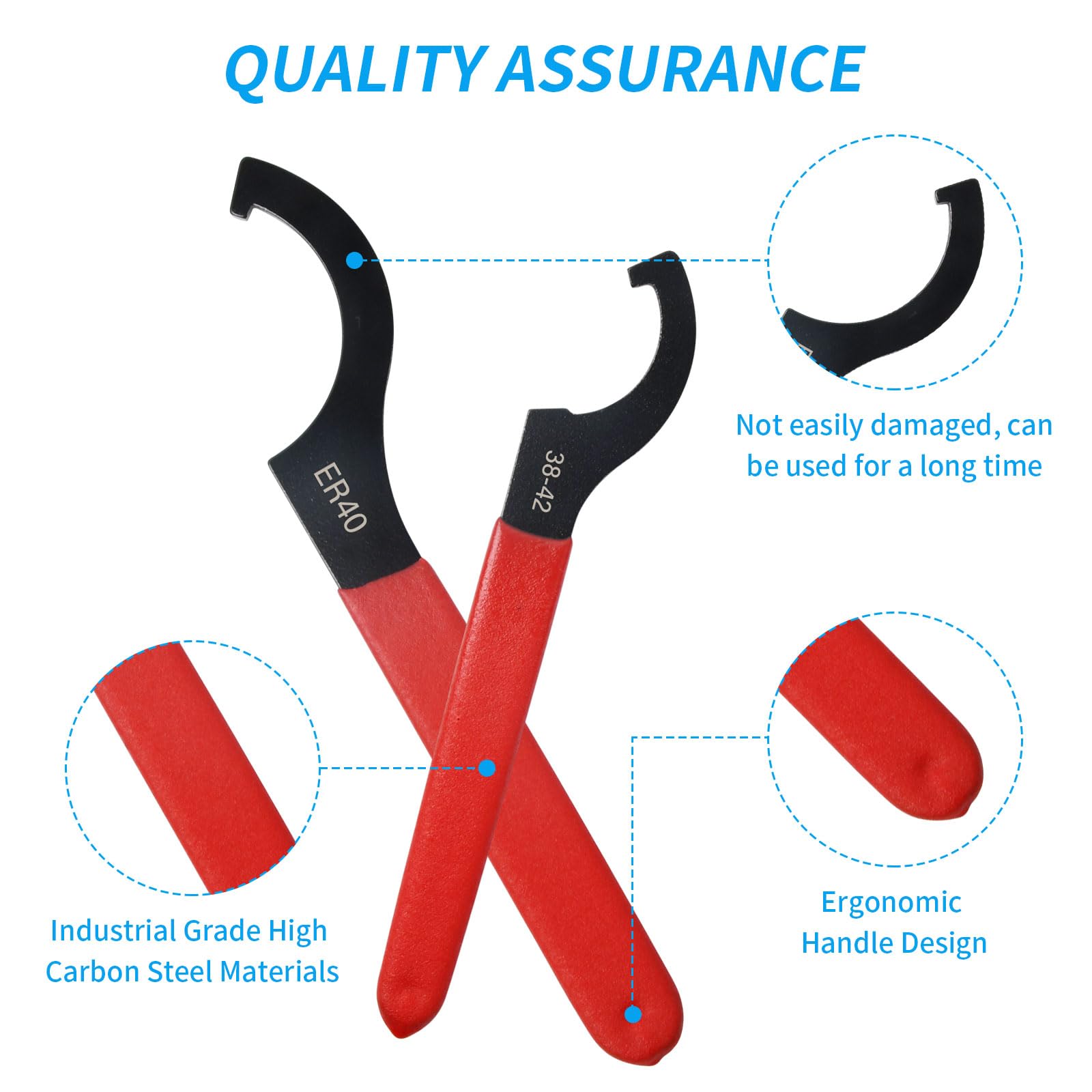 Set 4 Chiavi Filettate A Ganci - Per Regolazione Ammortizzatori, Con Maniglia Antiscivolo - Foto 3