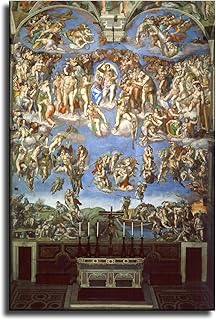 The Last Judgement Sistine Chapel Fresco Behind Church Altar Vatican City Poster Canvas Wall Art Print Bedroom Wall Art Living Room Wall Art Wall Decor Gift (20x30inch-No Framed)
