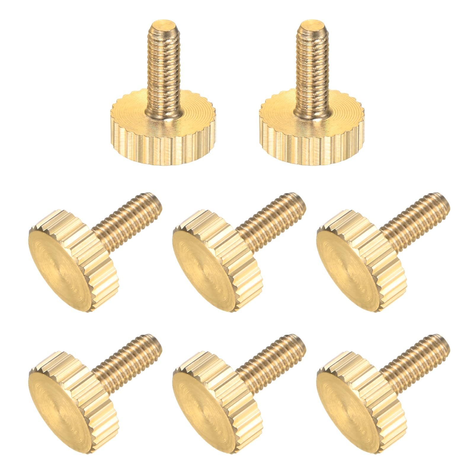 M METERXITY 8-Pack Knurled Thumb Screws, M3x8mm Solid Brass Flat Head Knurled Head Bolts Fasteners for PC Computer Cases/Electronic/Mechanical/Home, Fully Threaded Thumbscrew