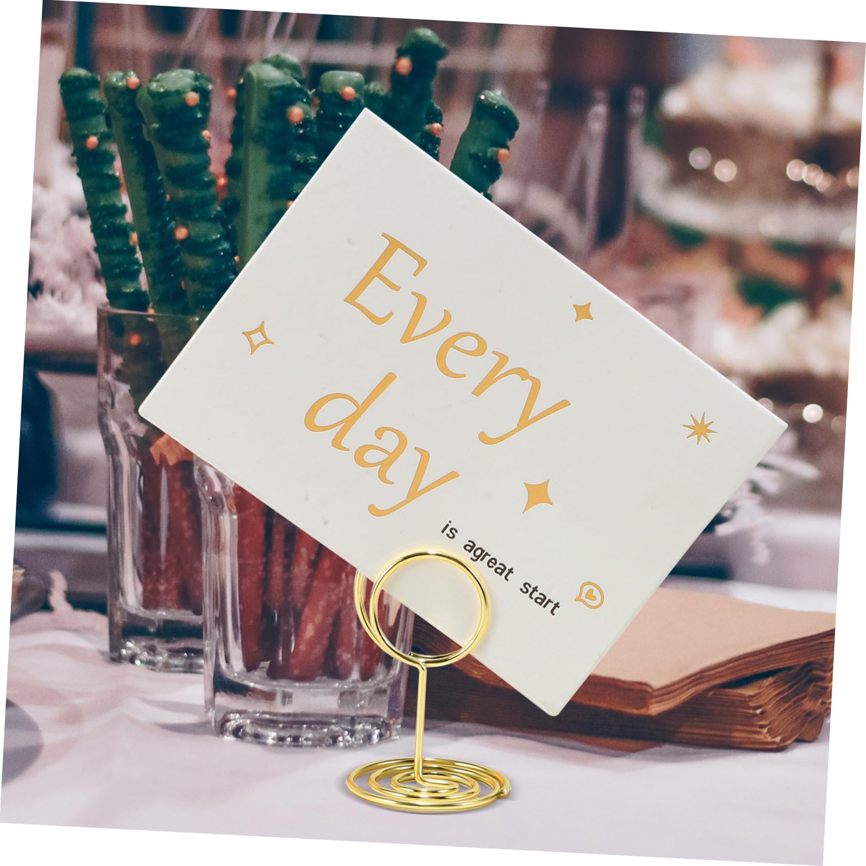 TOPBATHY 5 Series Número De Mesa De Comedor Estante Números Poseedor Bodas Soporte Para Menú De Mesa Titulares De Tarjetas De Mesa De Lugar De Cena Alambre De Acero Al Carbono 30 Piezas X 5
