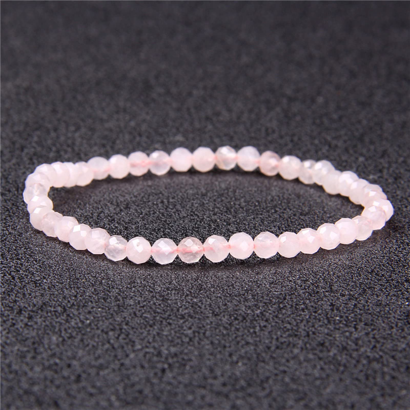Bracciale Fatte a Mano Bracciale Donne sfaccettate di Labradorite Quarzo in Pietra Naturale Bracciale in Pietra Naturale per Donne Bracciale da Braccialetto da Donna, zircone Rosa 4mm