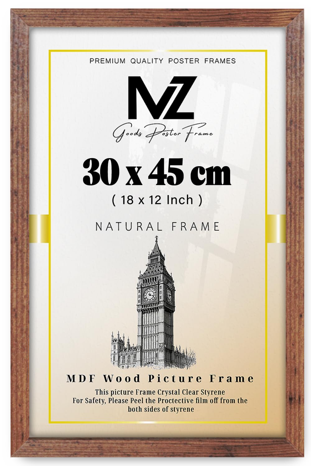 Mz Goods Rustic | Rectangle (30 X 45 Cm) Eton Wood Frame – 18 X 12 Frame | Special Occasions (45 X 30 Cm) [ ]