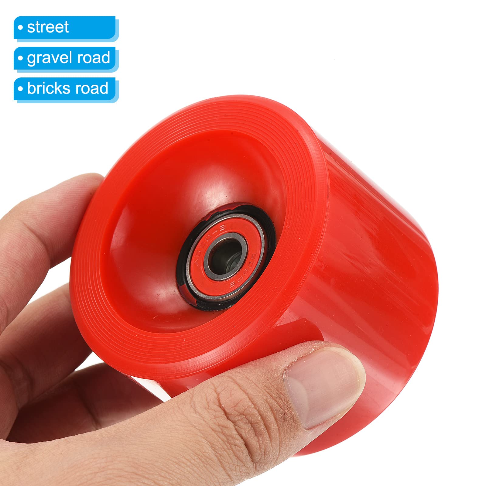 PATIKIL 70mm Roues de Skateboard 1 Set 78A Dureté Roues de Rue PU Cruiser Roues avec Roulements 608RS pour Remplacement de Skateboards, Blanc PATIKIL 70mm Roues de Skateboard 1 Set 78A Dureté Roues de Rue PU Cruiser Roues avec Roulements 608RS pour Remplacement de Skateboards, Blanc