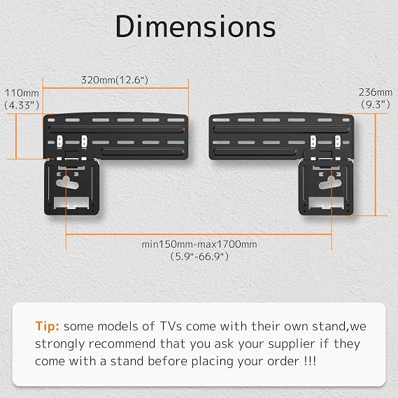 Ultra Slim TV Mount Slim Fit Wall Mount for 43-85 2021 Samsung Neo QLED Q SeriesTV Crystal UHD TV Frame TV Max Load Capacity 132lbs VESA 1700x800