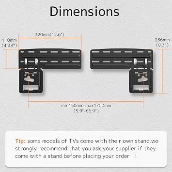 Ultra Slim TV Mount Slim Fit Wall Mount for 43-85 2021 Samsung Neo QLED Q SeriesTV Crystal UHD TV Frame TV Max Load Capacity 132lbs VESA 1700x800