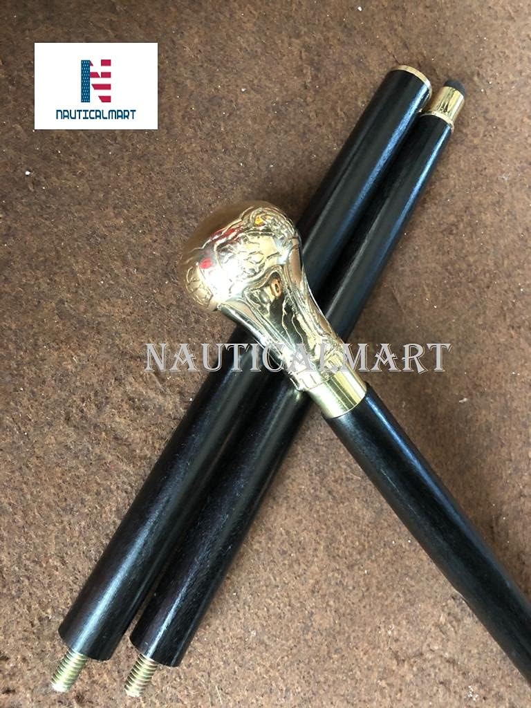 Replica of Bat Masterson Brass Knob Handle Walking Cane