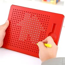 Magnetic Drawing Board for Kids, 380 Steel Beads Magnetic Doodle Board with Magnetic Stylus, Reusable Erasable Pixel Art Drawing Toy, Creative Learning Activity for Boys & Girls Ages 3+