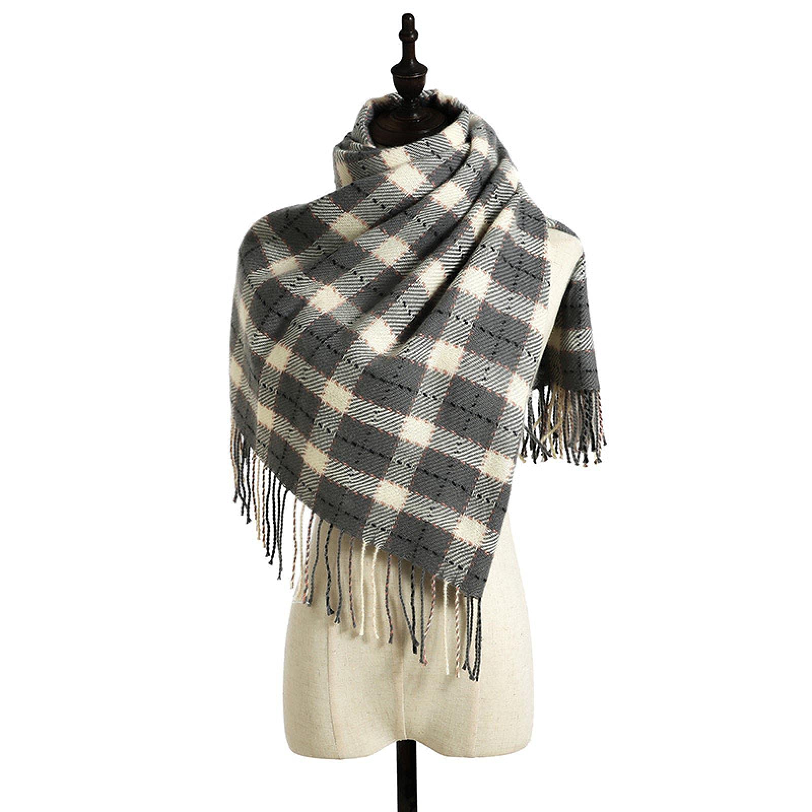 Sciarpa Donna Scialle Uomo Invernale Sciarpa Invernale da Donna Sciarpe Scozzesi Nere Calde in Stile Coreano Womans