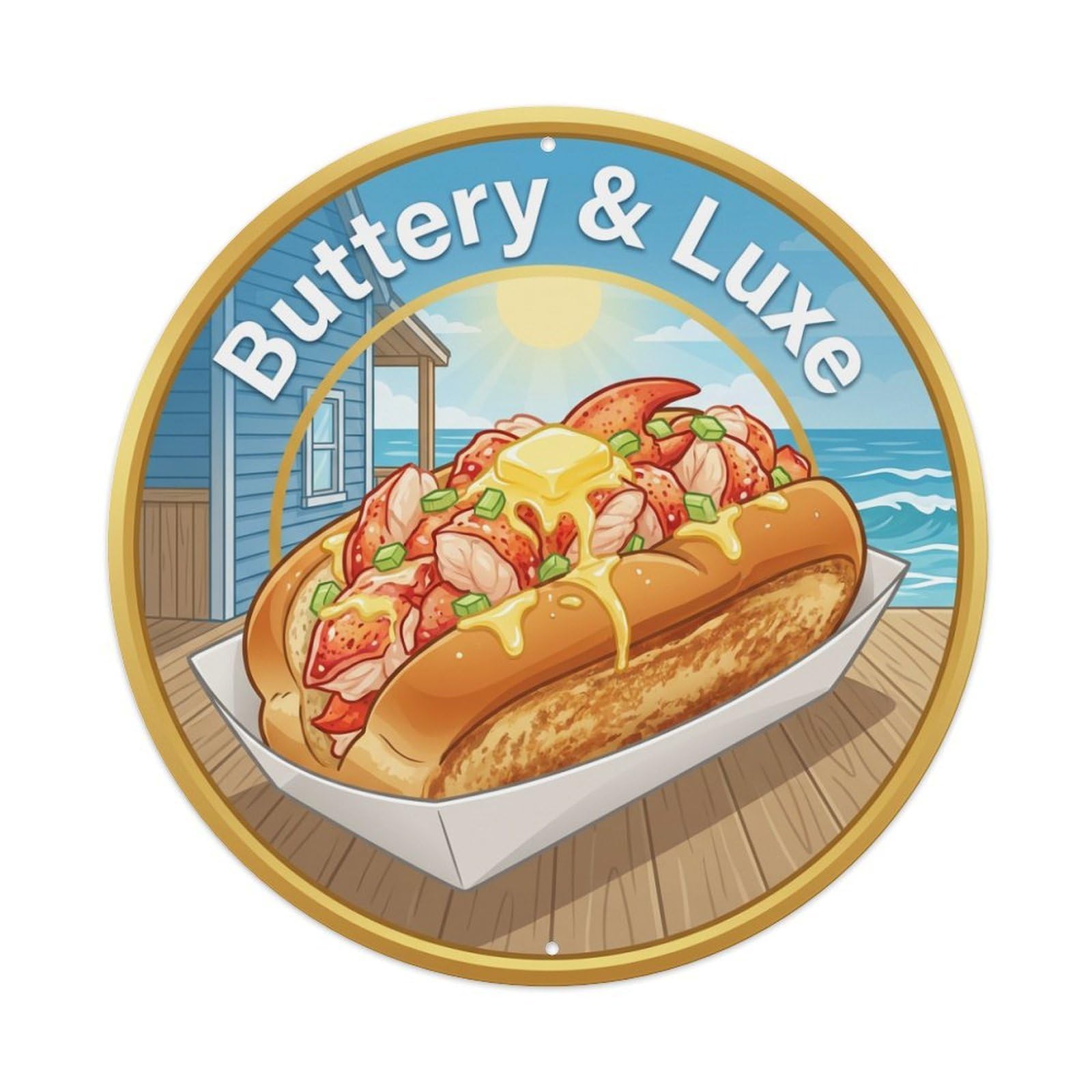 Metal Tin Sign Lobster Roll Gourmet Food
