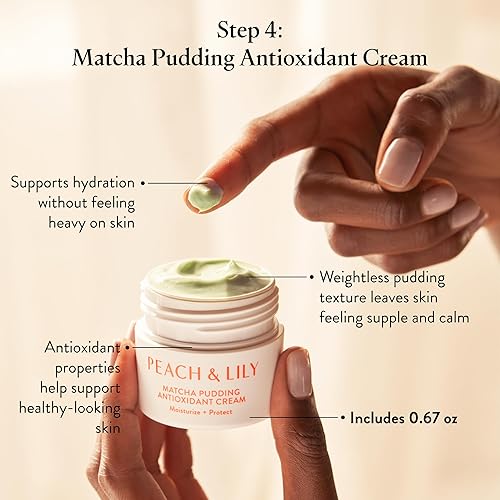 Miniatura 6 de Peach & Lily - Kit de descubrimiento de piel de vidrio (4 productos) - Limpiador, esencia, suero y crema - Set de cuidado de la piel facial - Rutina