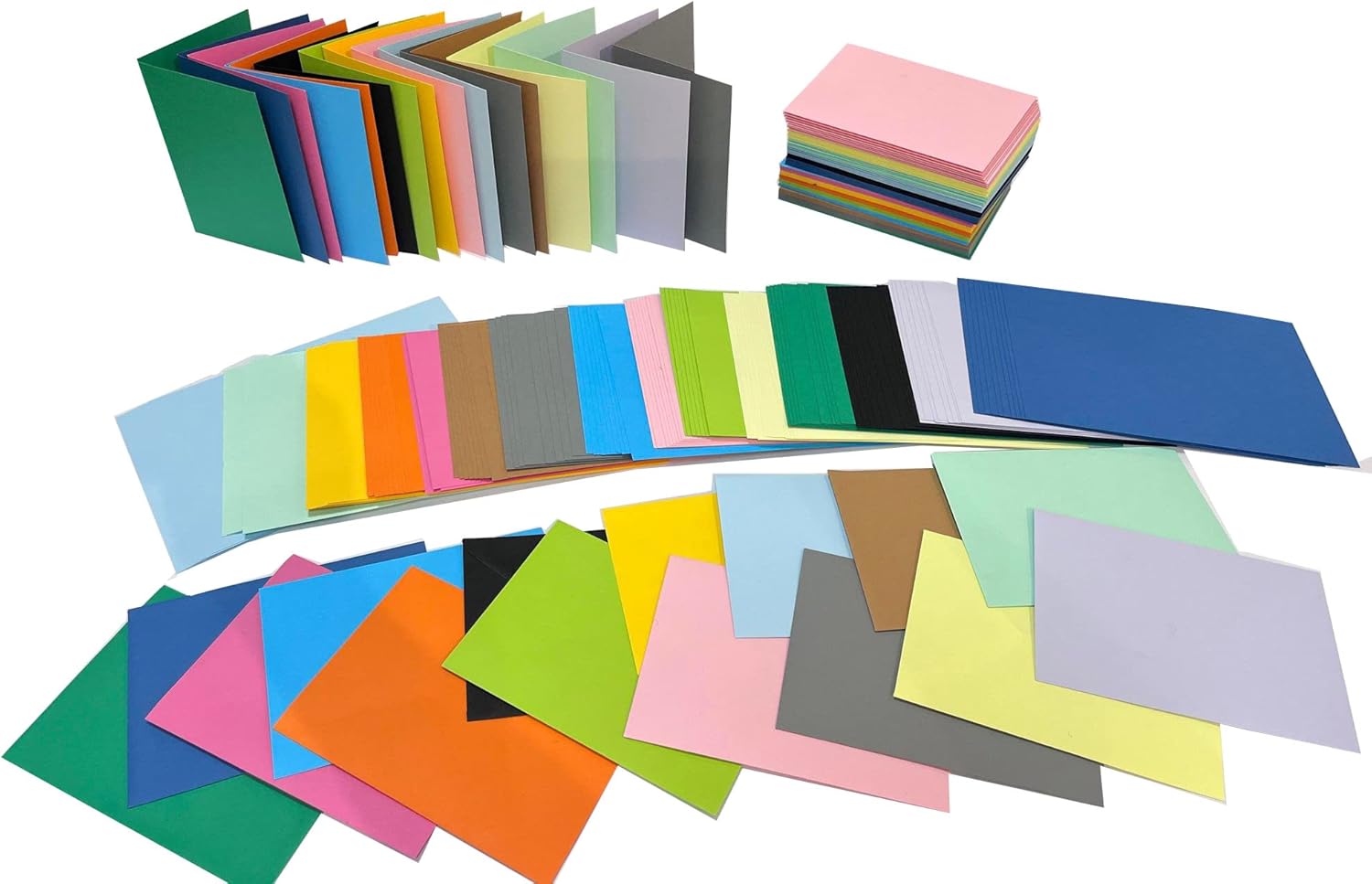 Craft UK 2386 C6 Card & Envelopes Bumper Coloured 150- Pack 15 Colours