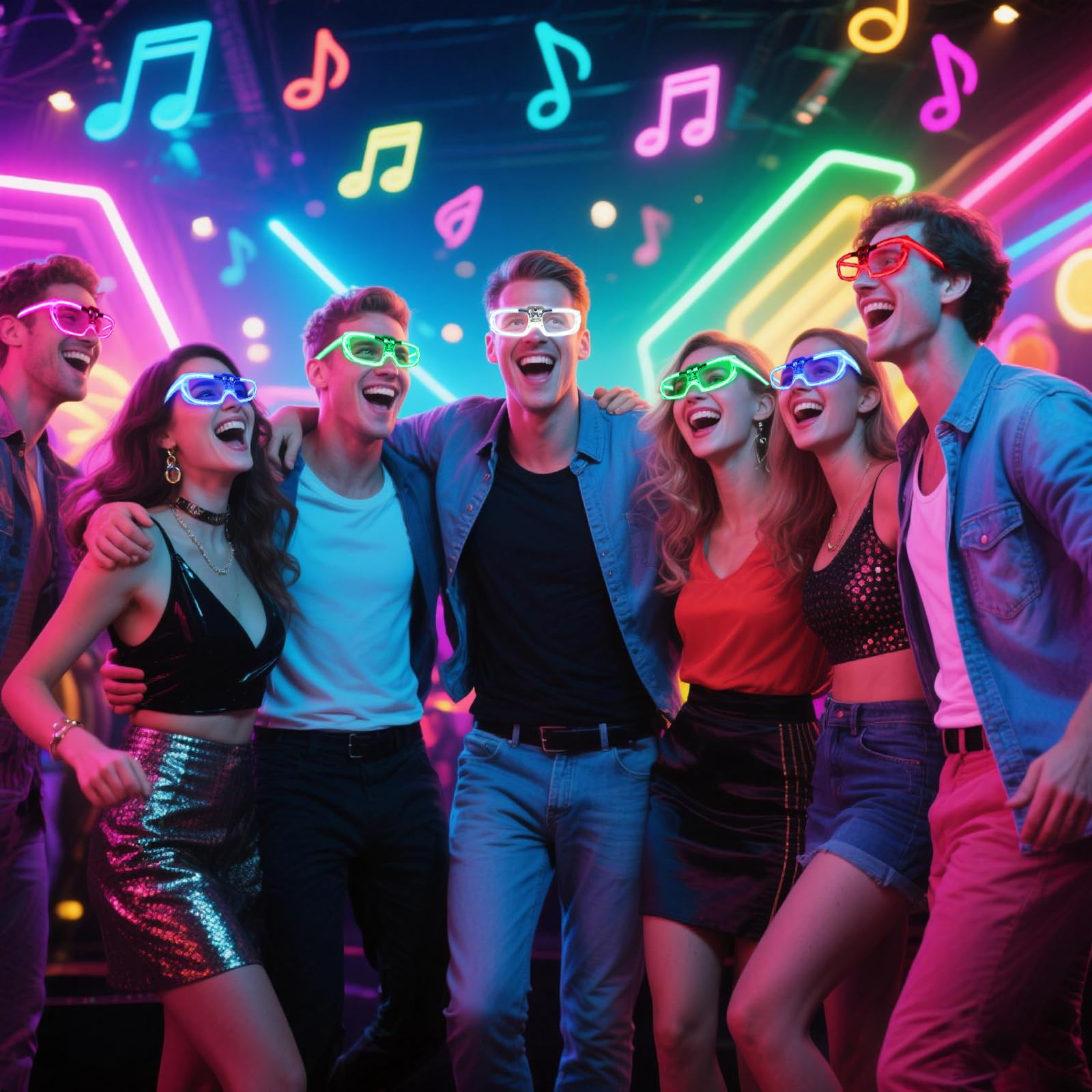 Paquete de 70 lentes LED, 5 colores neón, 3 modos de luz, varillas luminosas, brillan en la oscuridad, suministros de fiesta para niños y adultos, juguete intermitente para el día de San Valentín