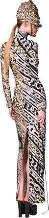 Chain Printed Long Sleeve Maxi Dress