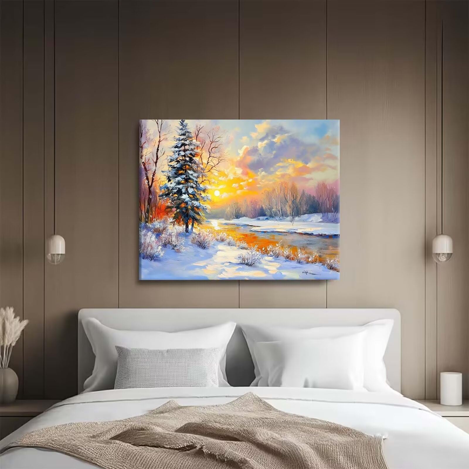 paisaje Pintar por Numeros Adultos, Paint by Numbers Kits 60x80cm j0-715