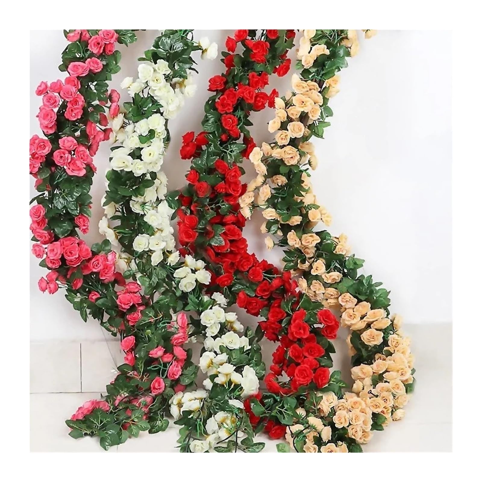 LuoAXINN Artificial Rose Vine Rose Artificial Flower Garland