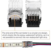Vista 7 de SUPERNIGHT Conector LED de 4 pines RGB Cables divisores de extensión Tira a cable Conexión rápida sin pelar, Conector en forma de T Conector macho
