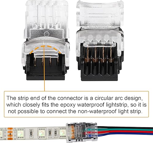 Miniatura 7 de SUPERNIGHT Conector LED de 4 pines RGB Cables divisores de extensión Tira a cable Conexión rápida sin pelar, Conector en forma de T Conector macho
