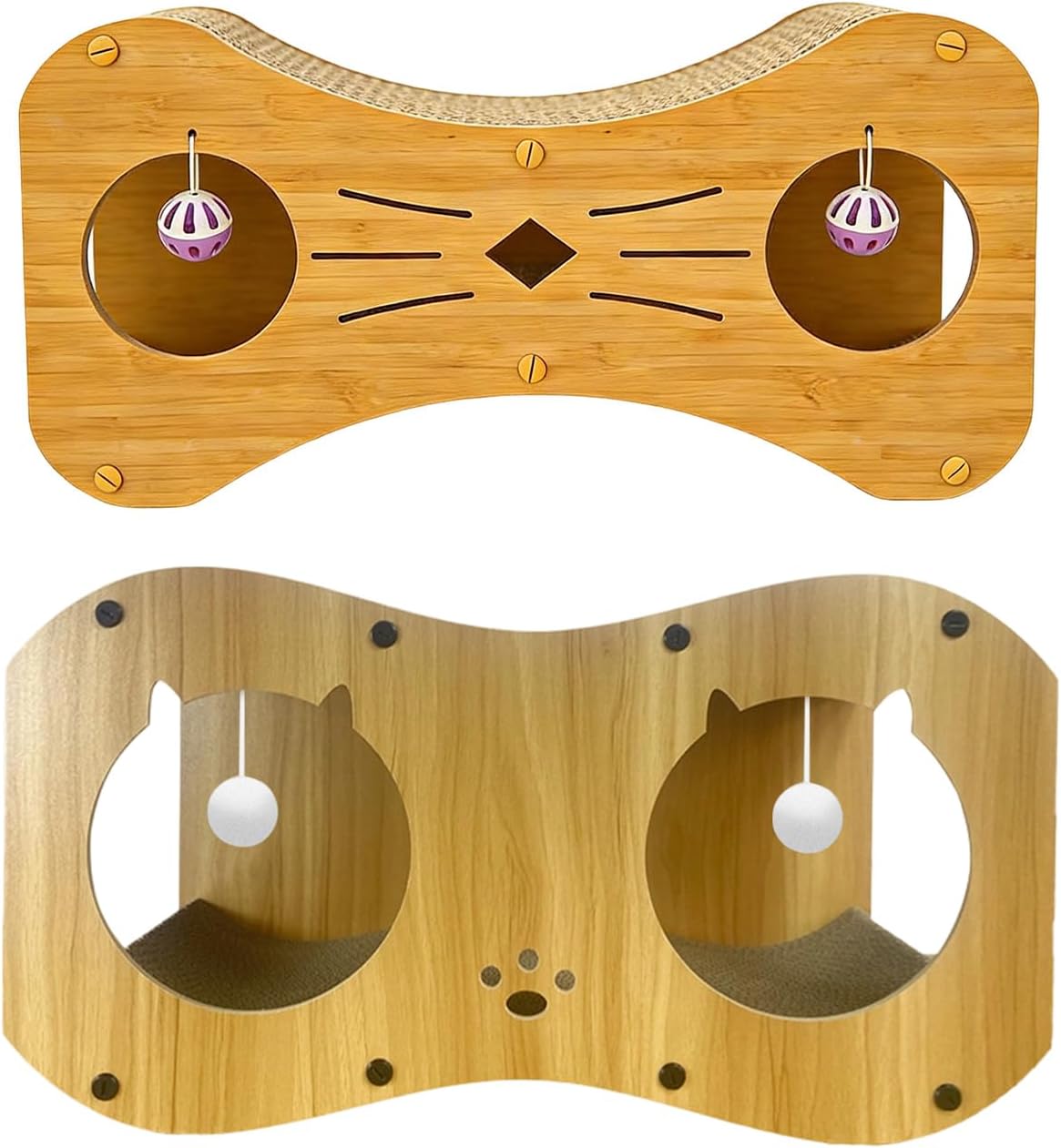 Kitten Scratcher Tunnel, Double-Layer Cat House, Corrugated Cat Scratcher for Boredom Relief and Exercise, Sturdy Eco-Friendly Material Design, Pet Play Accessory, Home Corner Floor