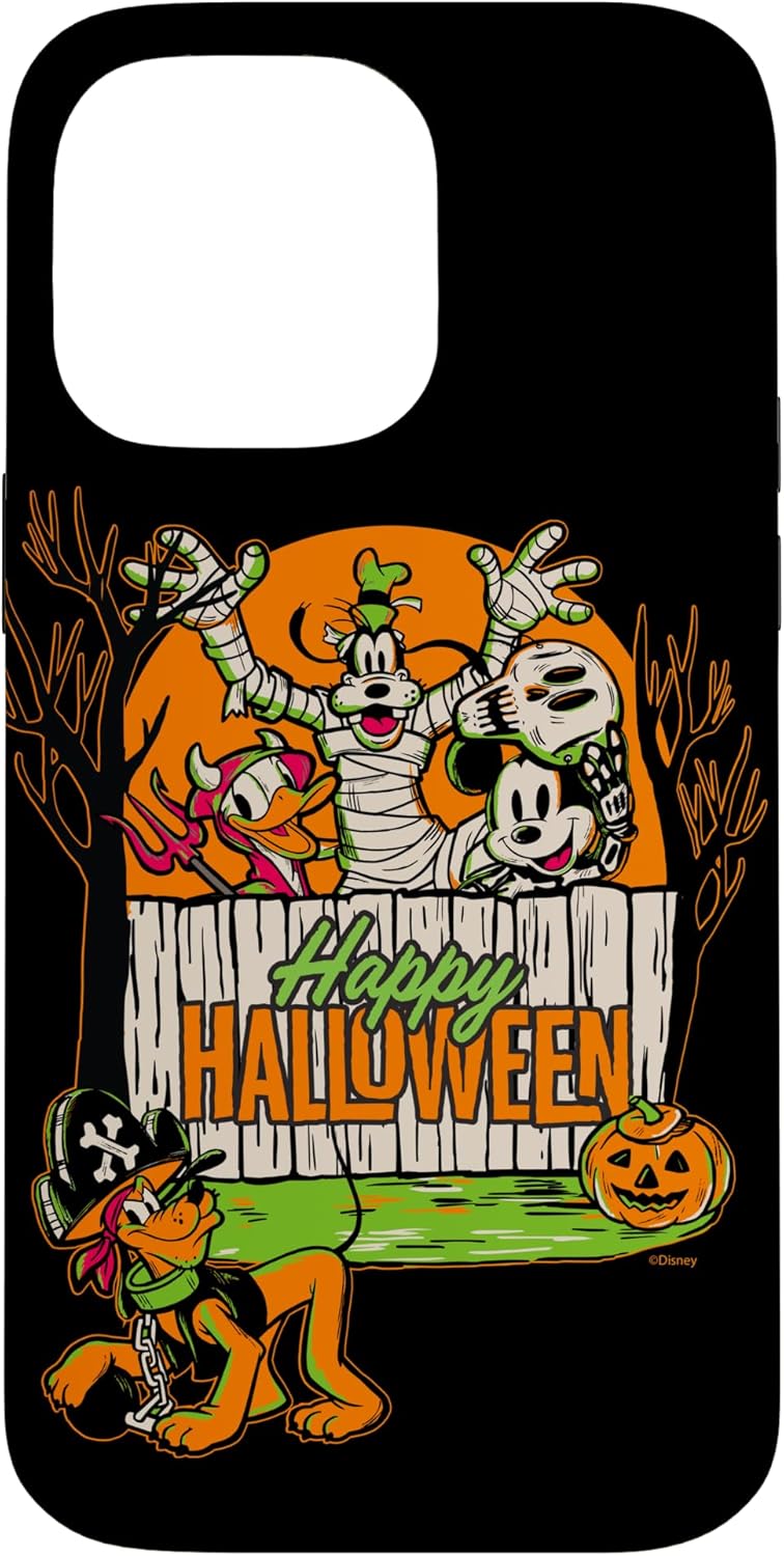 iPhone 14 Pro Max Disney 100 Mickey Donald Goofy & Pluto Happy Halloween D100 Case
