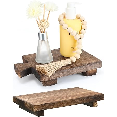 Amazon.com: Wood Pedestal Soap Stand, Farmhouse Wood Riser, Soap Dish ...