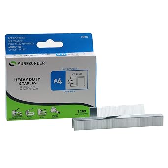 Surebonder 55012 Heavy Duty 1/2-Inch Length Staples, Arrow T50 Type, 1250 Count