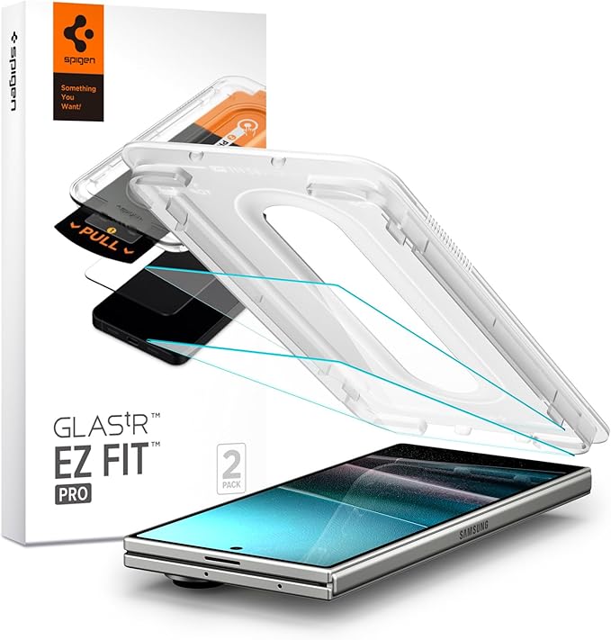 Spigen Galaxy Z Fold7 ガラスフィルム EZ Fit Pro 貼り付けキット付き 9H硬度強化ガラス ナノコーティング 飛散防止 2枚入 AGL09576