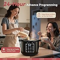 Vista 7 de Olla a presión eléctrica 9 en 1 de 6 cuartos, olla interior de acero inoxidable, cocina multifunción programable de 12 con diseño de ventilación