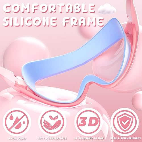 Miniatura 3 de COOLOO Gafas de natación para niños, paquete de 2 gafas de natación antivaho, protección UV, visión amplia, impermeables, para niños y niñas de 3 a