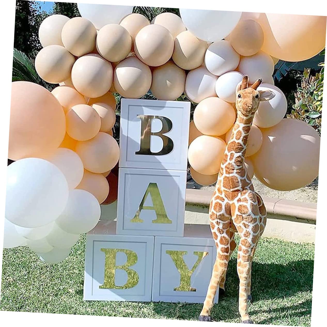 Hemobllo Caja de Globos para Decoración de Baby Shower y Fiesta Infantil, Material de Papel white y Verde, Kit para Revelación de Género y Cumpleaños