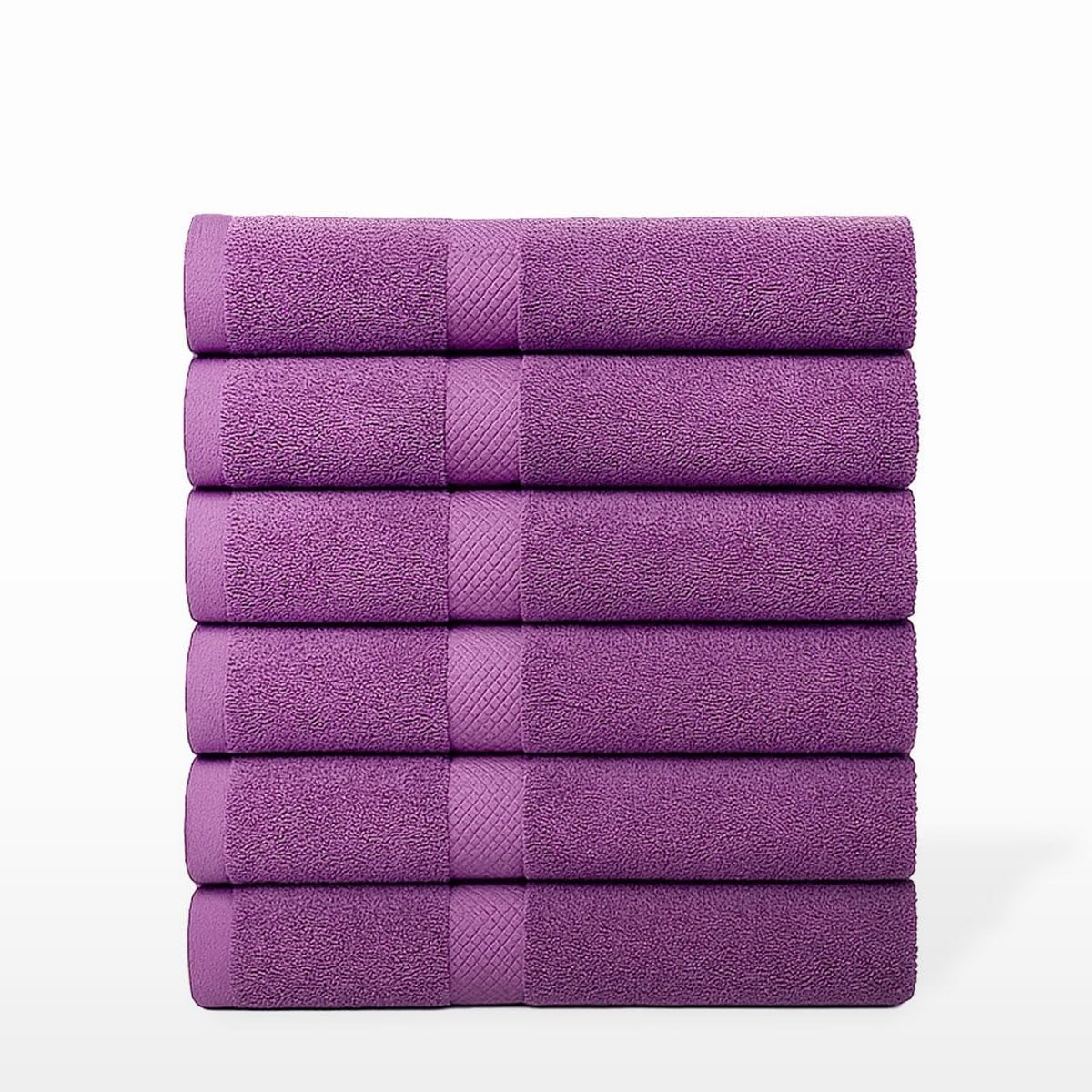 Juego de 6 Toallas Ducha Grandes Color Violeta 100% algodón 150x100 cm | Tejido suave de gran gramaje con alta absorción. Aptas para lavadora, de uso diario.