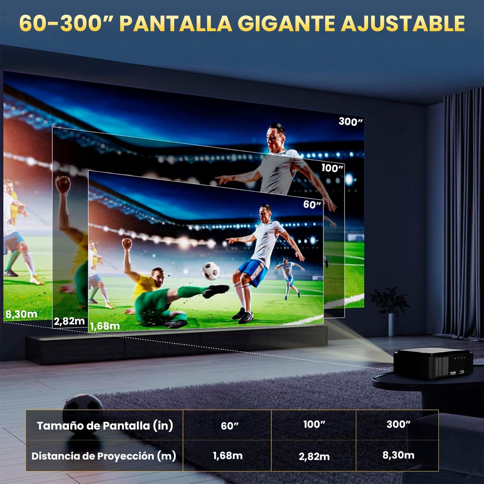 Proyector Unicview Dess C5 Pro, [Google TV y 2500 ANSI], Innovador Sistema de Auto elevación motorizado, HDR, Certificado Google TV, Soporte 4K con WiFi 6 y Bluetooth, Enfoque y Keystone automáticos