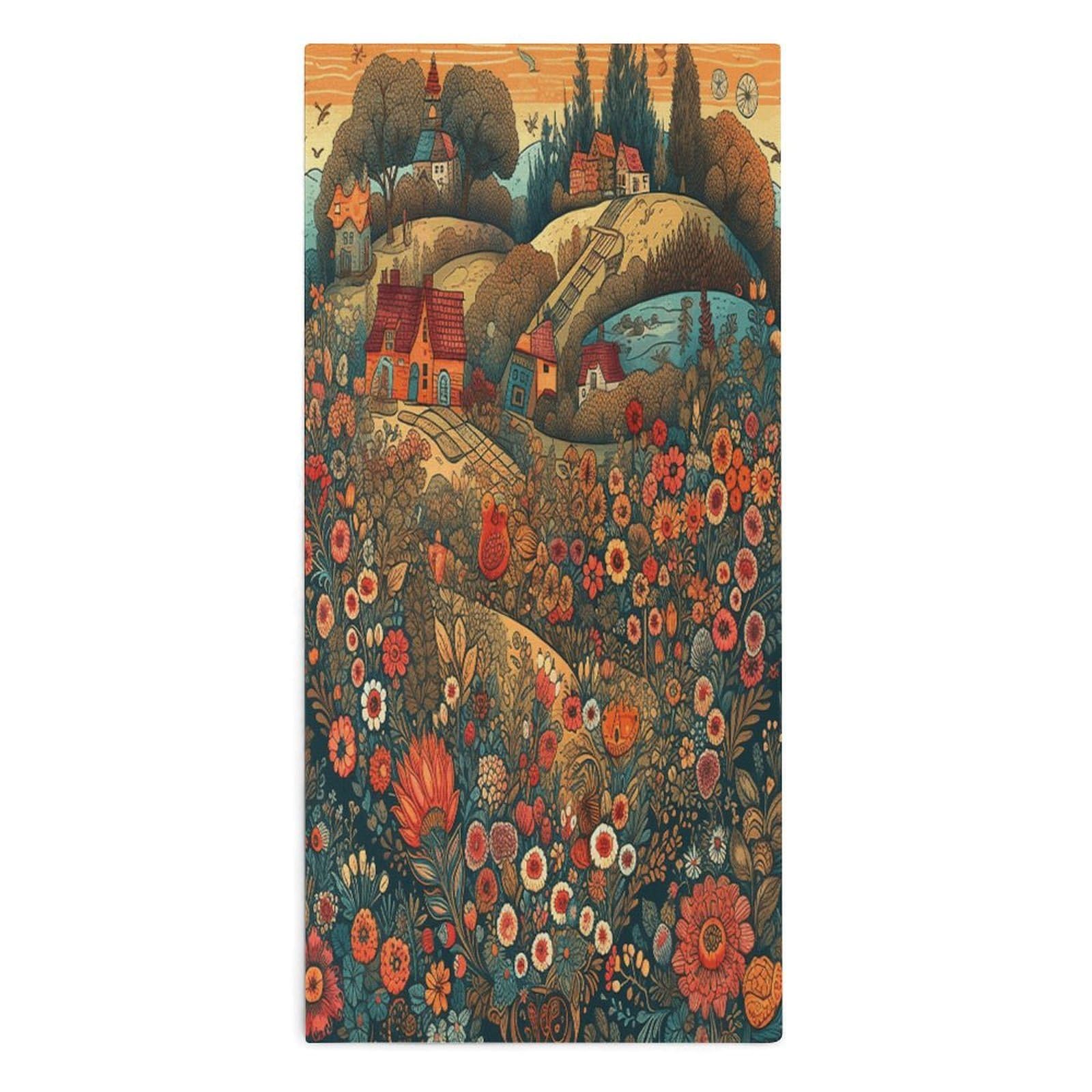 Btcowzrv Style Heart Made Of Flowers Bath Towel Beach Towels Shower Towel